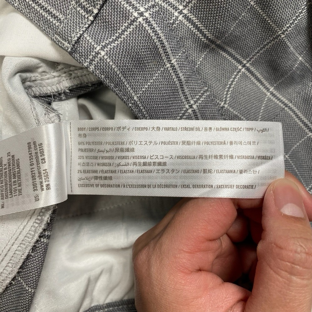 NEW Hollister Epic Flex Skinny Chino 26x30 Mens Flat Front Tapered Gray Plaid - Picture 7 of 7